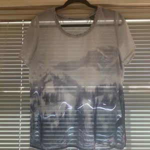 Sheer, Flowy Landscape Blouse